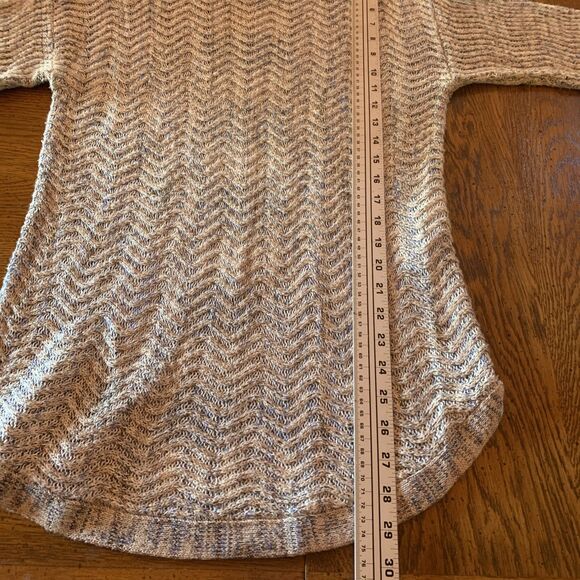 Chico’s Size 2 Blue Chevron Sweater Tunic Long Tall Women’s 8/10 Soft Cozy - Picture 6 of 9